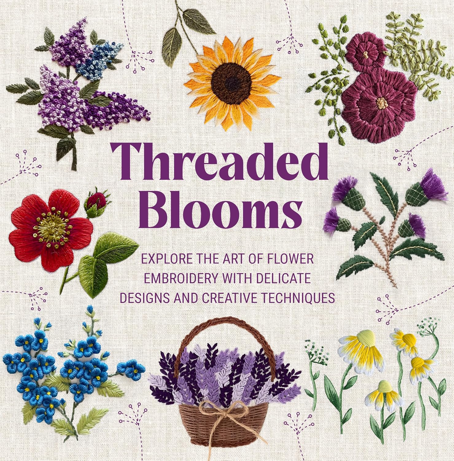 ler totalmente Threaded Blooms: Explore the Art of Flower Embroidery with Delicate Designs and Creative Techniques (English Edition)