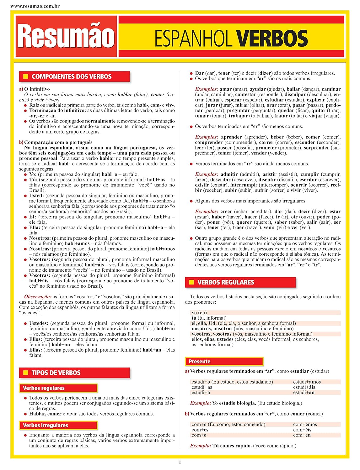 Espanhol - Verbos baixar o livro de graça