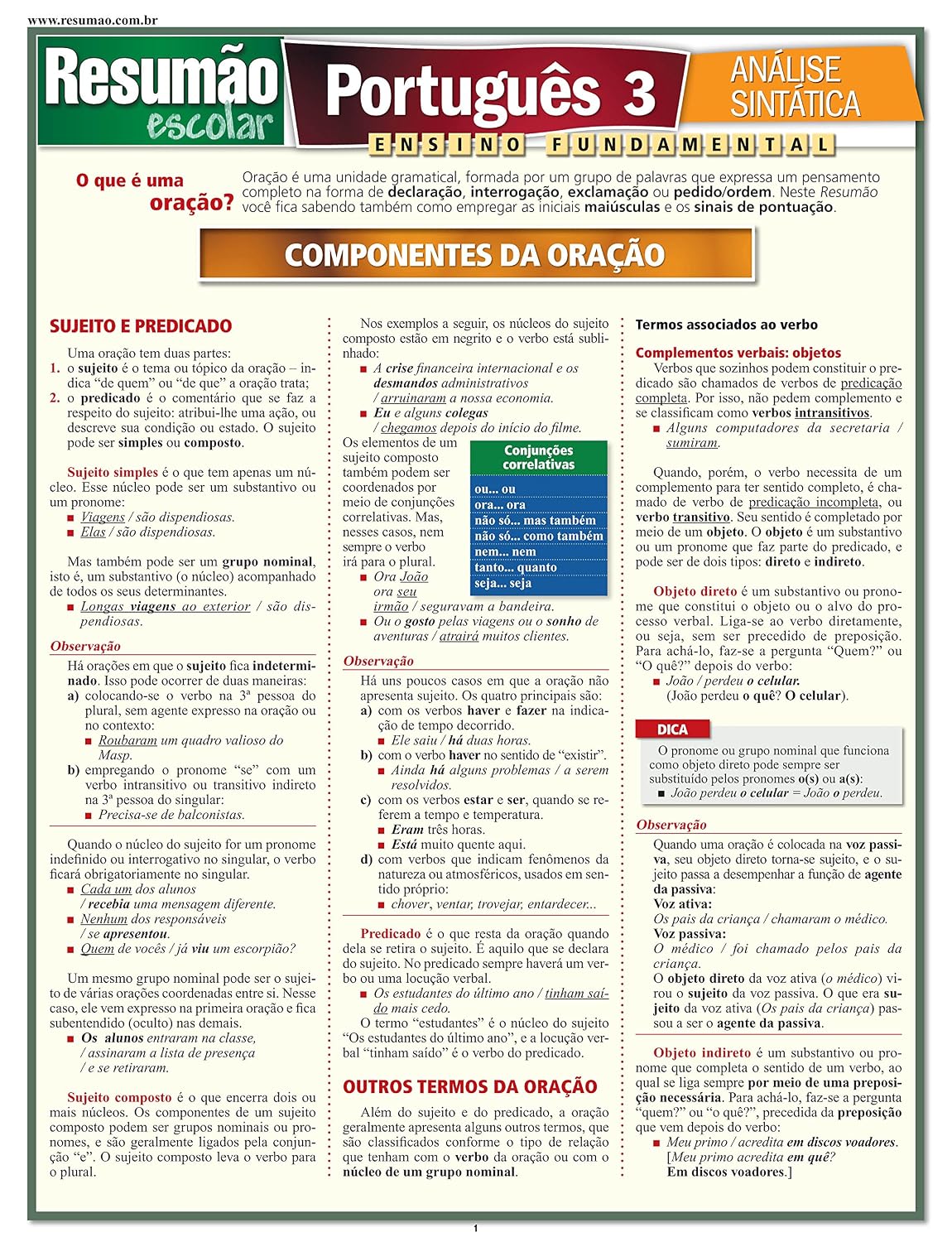 capítulo por capítulo baixar Português 3 - Análise sintática