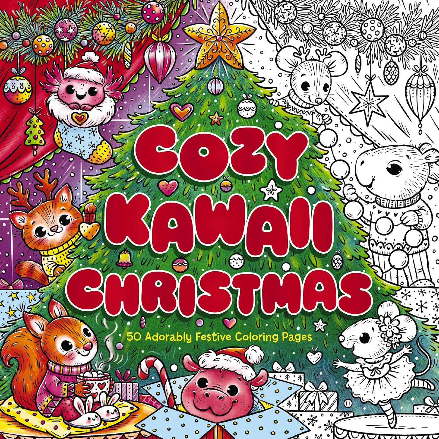 Cozy Kawaii Christmas: 50 Adorably Festive Coloring Pages baixar livro de graça