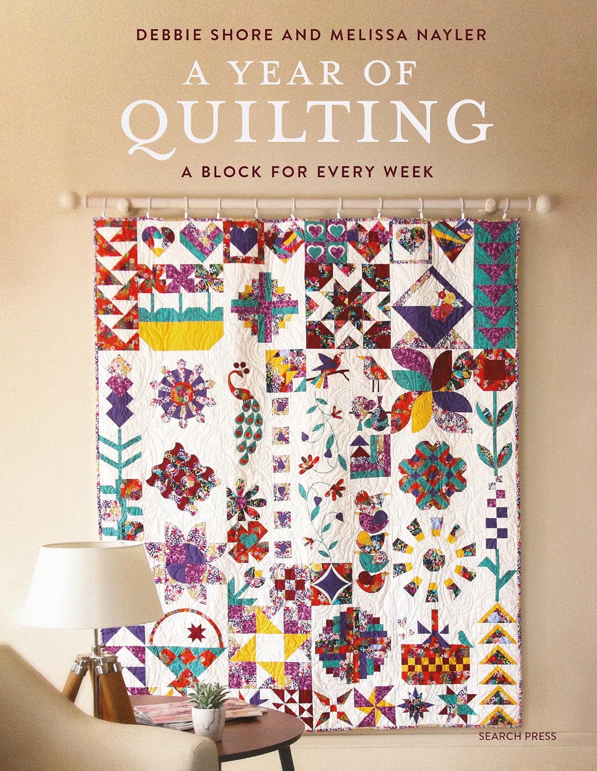 ler totalmente A Year of Quilting: A Block for Every Week